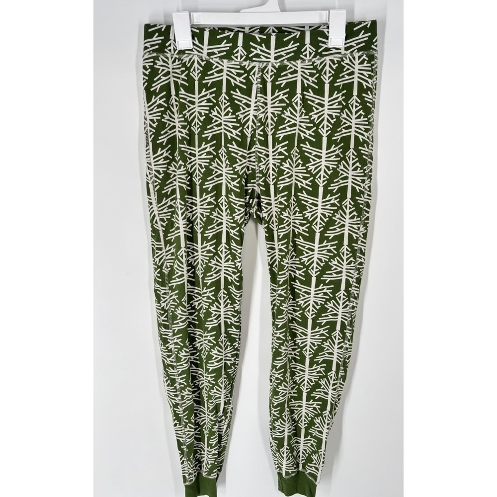 Pact Women Birch Tree Print Pajama Pants Sz L Jogger Organic Cotton Cozy Holiday